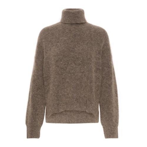 Alphagz Rollneck Sweater Dark Sand Melange Gestuz , Brown , Dames