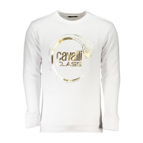 Logo Print Crewneck Sweatshirt Geborsteld Katoen Cavalli Class , White...