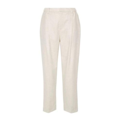 Beige Broek Aw24 Damesmode Brunello Cucinelli , Beige , Dames