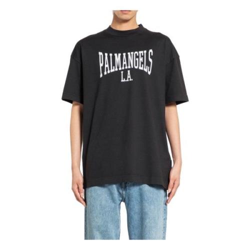 Klassieke College Tee Zwart Off White Palm Angels , Black , Heren