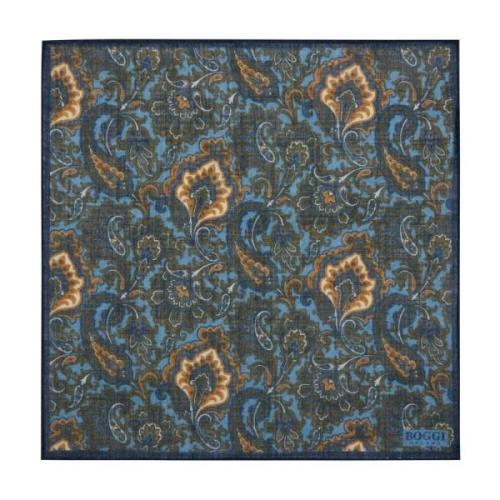 Paisley Design Wollen Zakdoek Boggi Milano , Multicolor , Heren