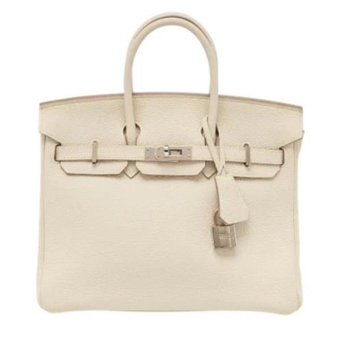 Pre-owned Leather totes Hermès Vintage , White , Dames