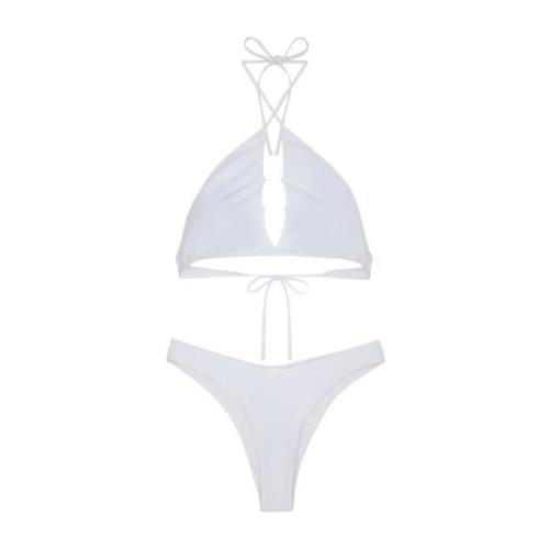 Bikinitop EN Broekje Americano Vast F**k , White , Dames