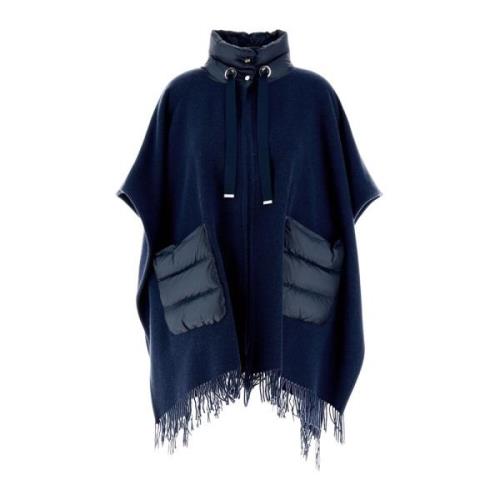 Warme Poncho Jas Herno , Blue , Dames