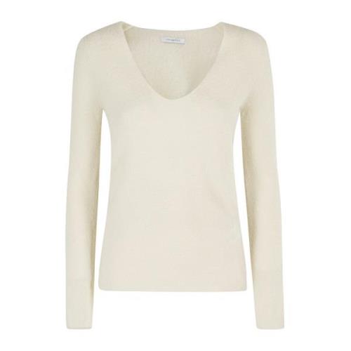 V-hals Trui Malo , White , Dames