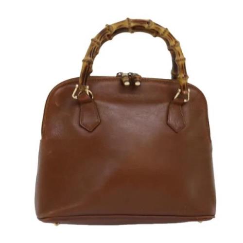 Pre-owned Leather handbags Gucci Vintage , Brown , Dames