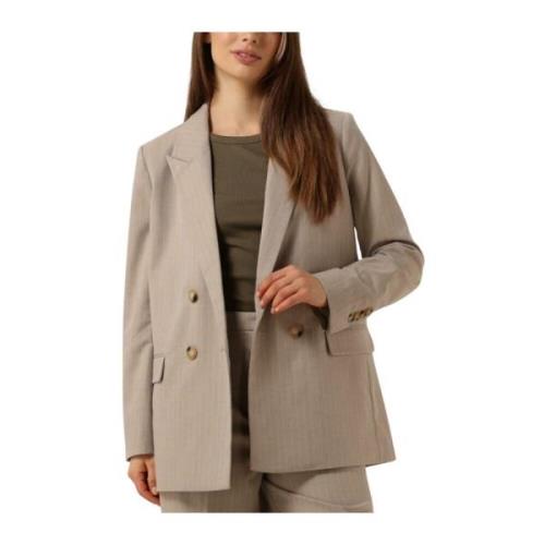 Beige Blazer Pinnia Elegant Stijl Second Dames , Beige , Dames