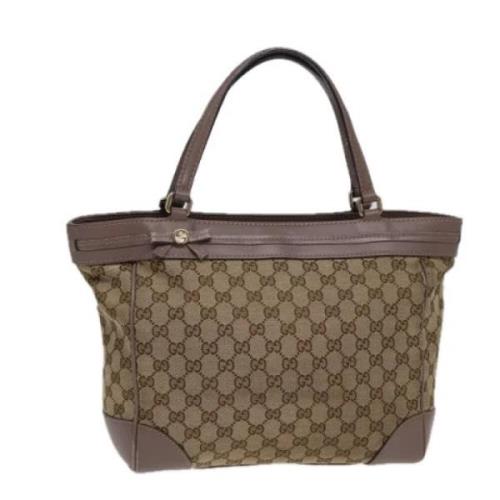 Pre-owned Canvas totes Gucci Vintage , Beige , Dames