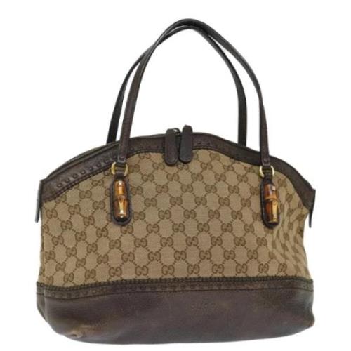 Pre-owned Canvas handbags Gucci Vintage , Beige , Dames