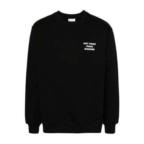 Zwarte Sweatshirt Aw24 Herenmode Drole de Monsieur , Black , Heren