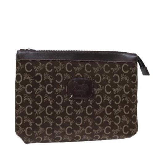 Pre-owned Canvas clutches Celine Vintage , Brown , Dames