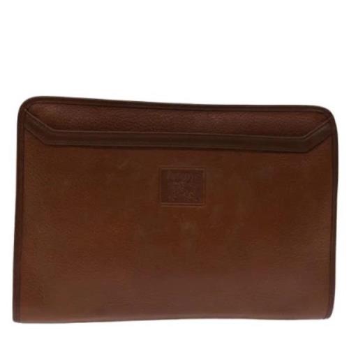 Pre-owned Leather clutches Burberry Vintage , Brown , Dames