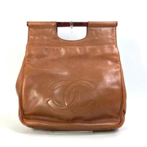 Pre-owned Leather chanel-bags Chanel Vintage , Brown , Dames