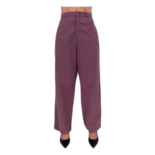 Paarse Baggy Fit Katoenen Chino B Sides , Purple , Dames