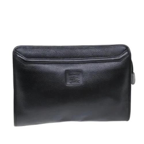 Pre-owned Leather clutches Burberry Vintage , Black , Dames