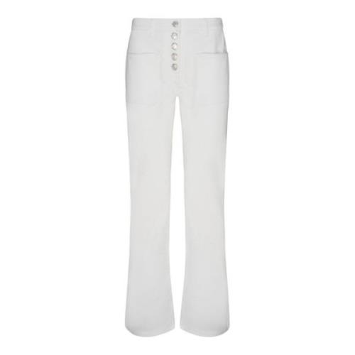 Witte Bootcut Broek Courrèges , White , Dames