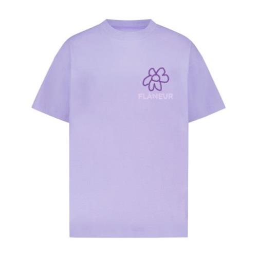 Bloemen Doodle T-shirt Paars Flaneur Homme , Purple , Heren