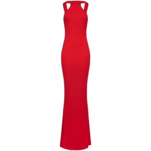 Rode Jurk Aw24 Damesmode Elisabetta Franchi , Red , Dames