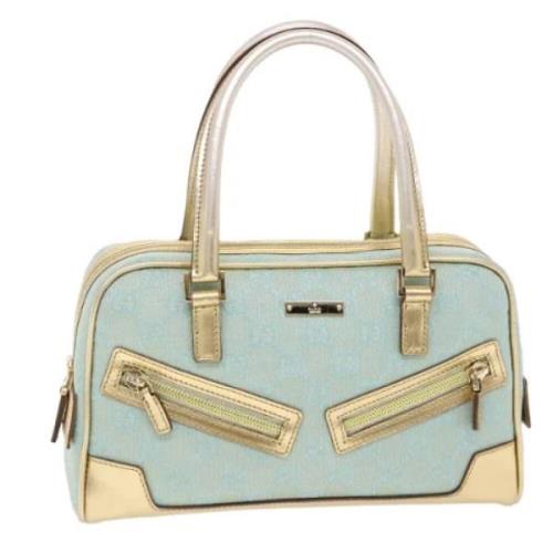 Pre-owned Leather handbags Gucci Vintage , Blue , Dames