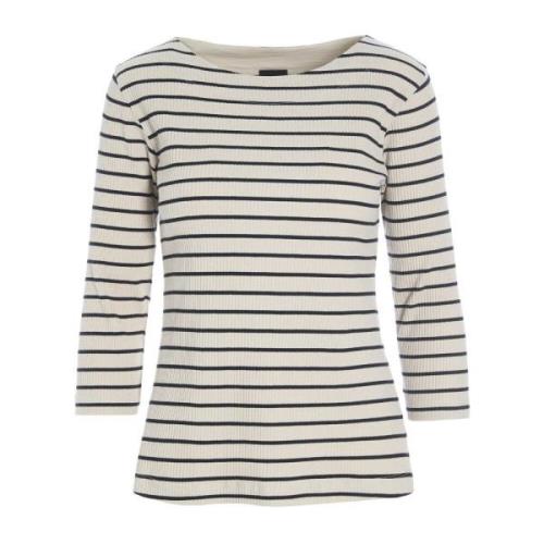 Breton Streep Blouse Zwart/Ivoor Bitte Kai Rand , Beige , Dames