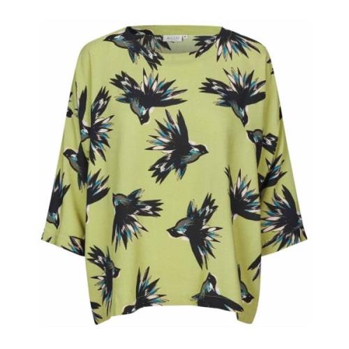 Oversized T-shirt met ¾ Mouwen en Print Masai , Green , Dames