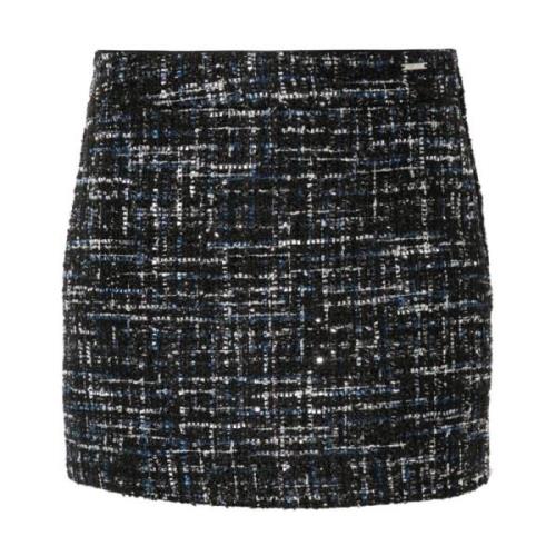 Bouclé Metallic Thread Skirt Liu Jo , Black , Dames