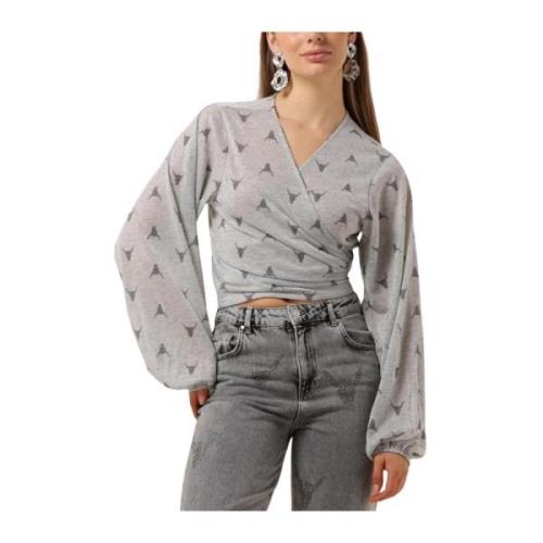 Doorschijnende Bull Wrap Top Alix The Label , Gray , Dames