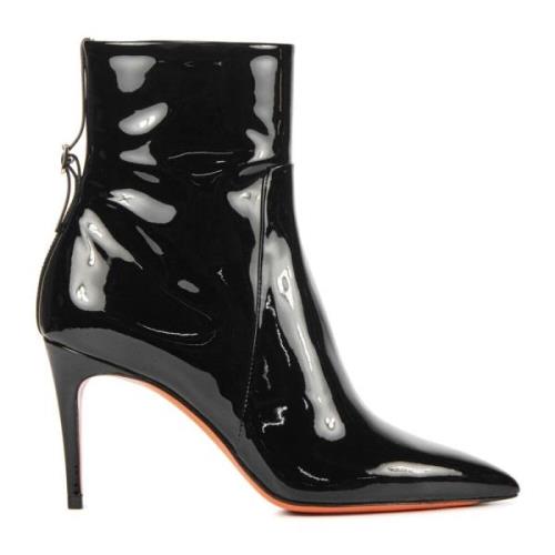 Zwarte Enkellaarsjes Santoni , Black , Dames