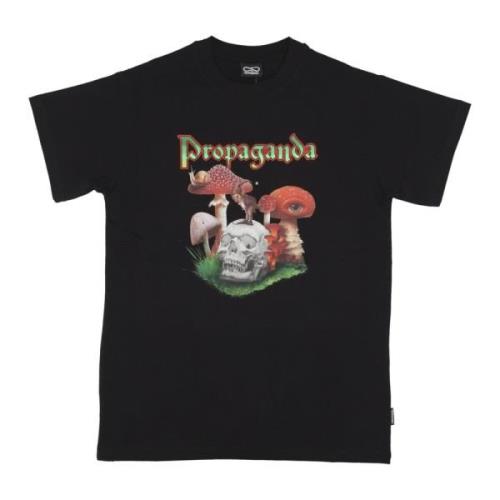 Zwarte Heren Tee met Geborduurd Logo Propaganda , Black , Heren