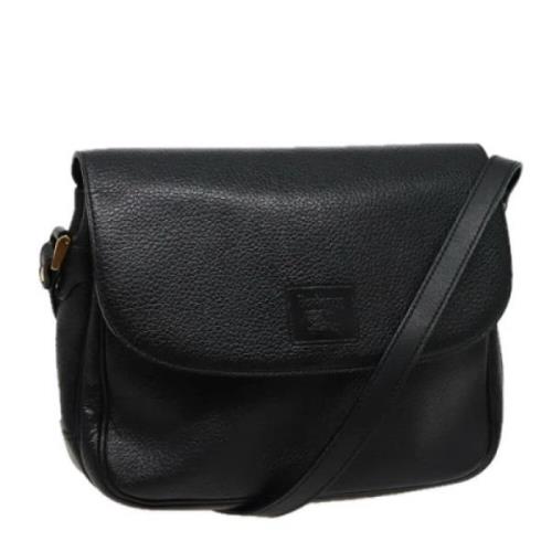 Pre-owned Leather shoulder-bags Burberry Vintage , Black , Dames