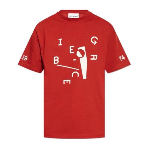 Bedrukt T-shirt Iceberg , Red , Heren