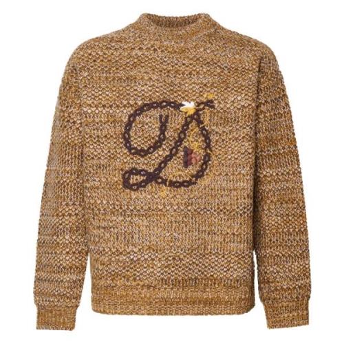 Melange Beige Woltrui met Letter Drole de Monsieur , Beige , Heren