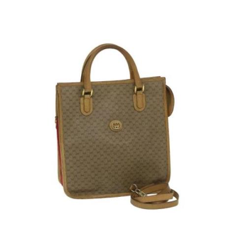 Pre-owned Canvas handbags Gucci Vintage , Beige , Dames