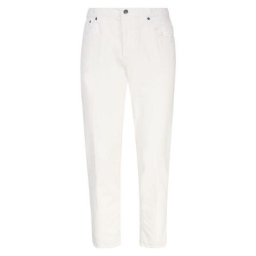 Witte Corduroy Slim Chino Broek Dondup , White , Heren