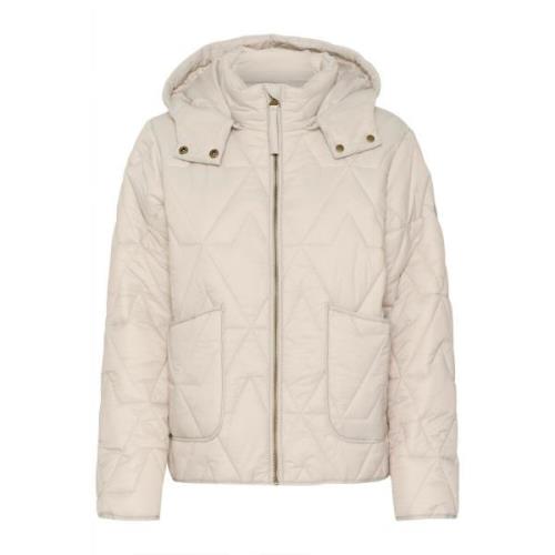 Gewatteerd Kort Jack Veergrijs Cream , Gray , Dames