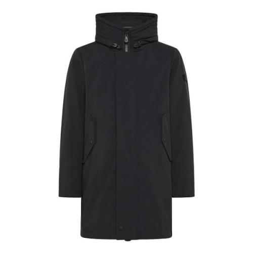 Zwarte Parka Jas Urban Stijl Peuterey , Black , Heren