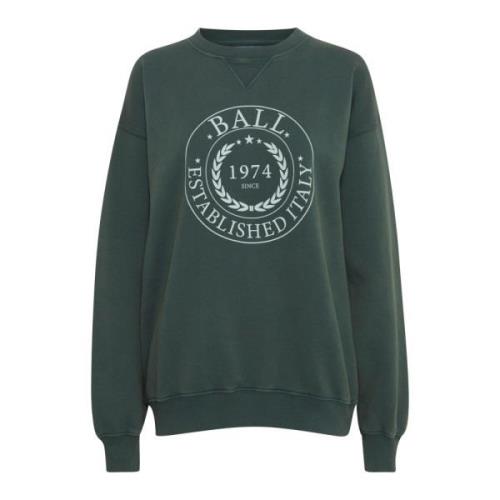 Babecca Sweatshirt Pine Grove Print Ball , Green , Dames