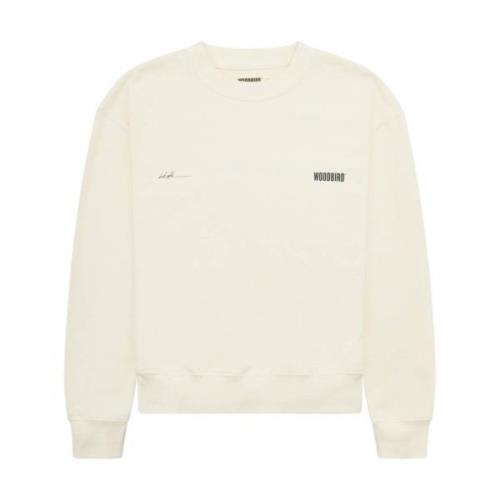 Sweatshirt Crew Neck Woodbird , Beige , Heren