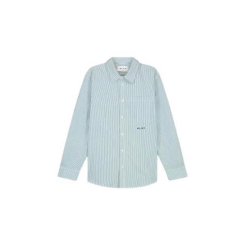 Elegant Stripe Oxford Overhemd Olaf Hussein , Blue , Heren