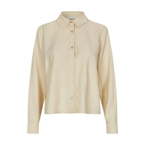 HudgesMD Shirt Lange Mouw Stijlvolle Blouse Modström , Beige , Dames