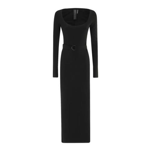 Elegant Deep Scoop Neck Gown Norma Kamali , Black , Dames