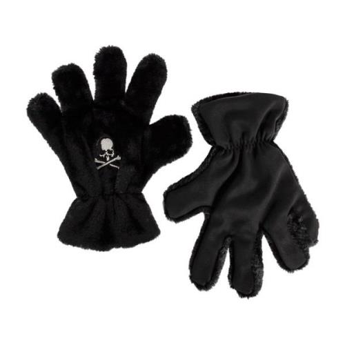 Zwarte Nepbont Skull Logo Handschoenen Mastermind World , Black , Here...