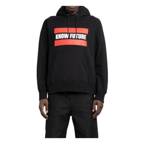 Know Future Grafische Zwarte Hoodie Sacai , Black , Heren