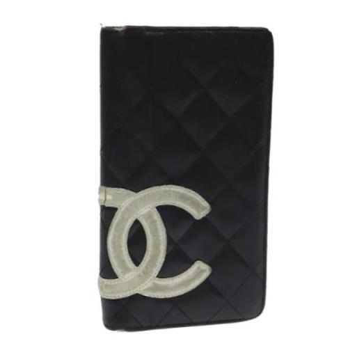 Pre-owned Leather wallets Chanel Vintage , Black , Dames