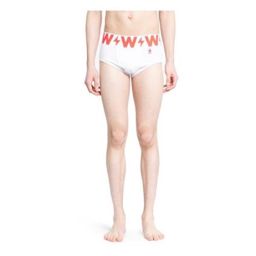 Witte Jersey Briefs met Logo Tailleband Walter Van Beirendonck , White...