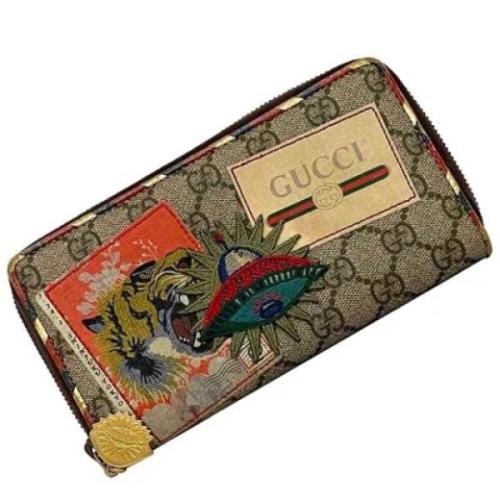 Pre-owned Leather wallets Gucci Vintage , Brown , Dames