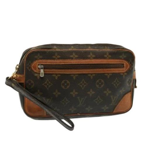 Pre-owned Canvas clutches Louis Vuitton Vintage , Brown , Dames