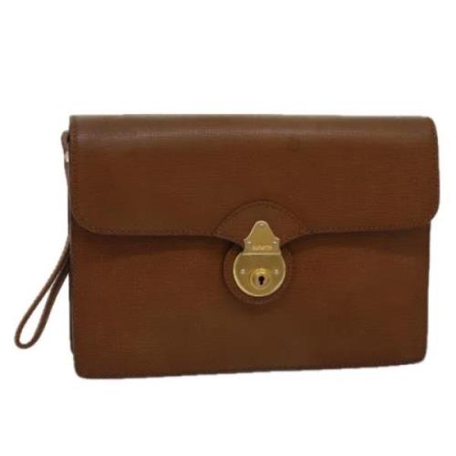 Pre-owned Leather clutches Burberry Vintage , Brown , Dames