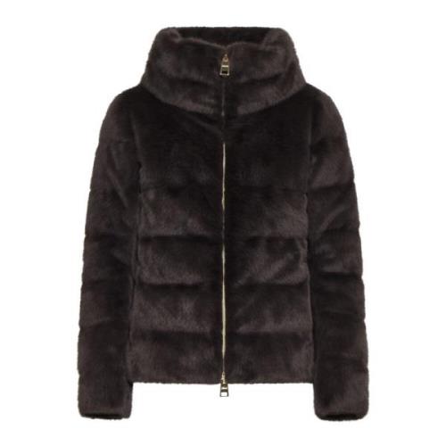 Gewatteerde Faux Fur Donsjas Herno , Brown , Dames