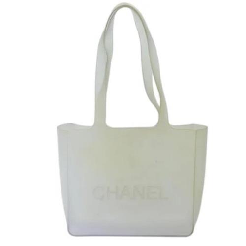 Pre-owned Vinyl totes Chanel Vintage , Beige , Dames